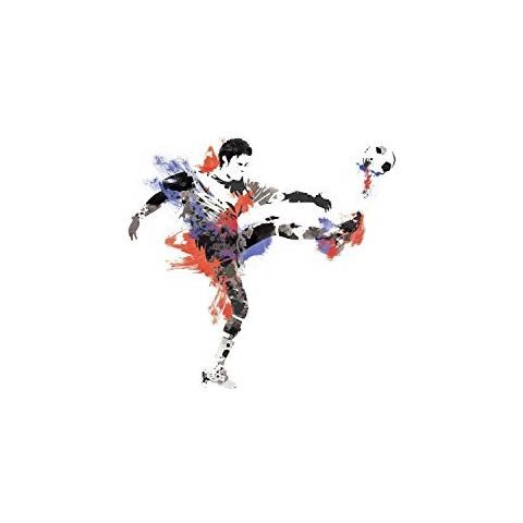 Adesivi Da Parete Riposizionabili Per Bambini, Motivo: Giocatore Di Calcio Gigante - Foto 3