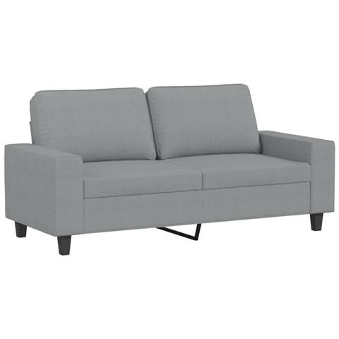 Divano A 2 Posti Grigio Chiaro 140 Cm In Tessuto - Foto 2