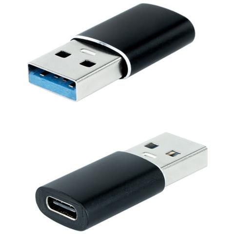 10.02.0012 adattatore per inversione del genere dei cavi USB C USB A Nero - Foto 1