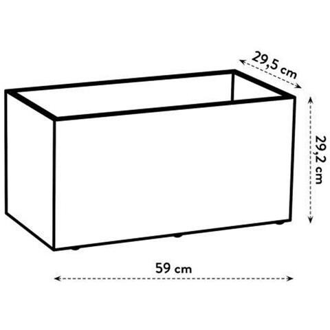 Vaso 59 X 30 X 29 Cm Bianco Plastica Rettangolare Moderno - Foto 1