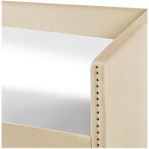 Letto Estraibile Velluto Troyes 90 X 200 Cm Beige - Foto 7