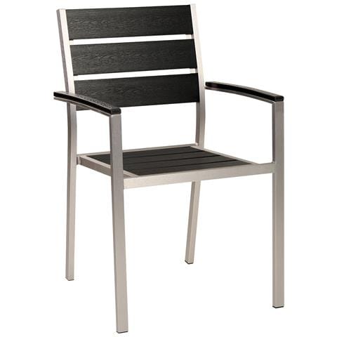 Set Di 6 Sedie Da Pranzo Alluminio Anodizzato Nero E Argento Vernio - Foto 8