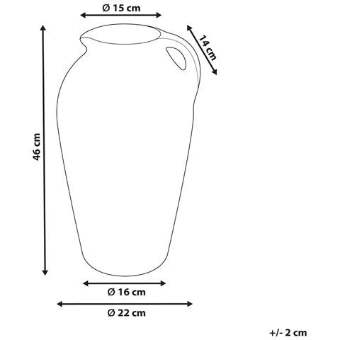 Vaso Decorativo Taiping Ceramica 46 Cm Beige Sabbia - Foto 2