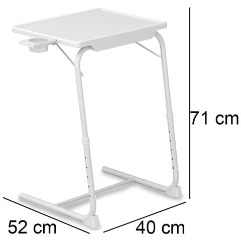 Tavolino Porta Pc Scrivania Inclinabile Postazione Lavoro In Plastica E Metallo - Foto 2