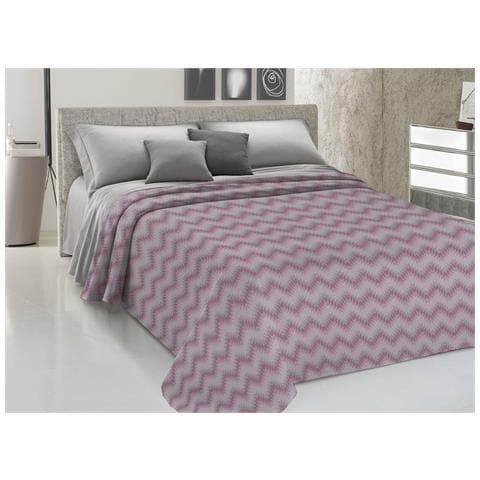 Copriletto Piquet Primavera Estate 100% Cotone Disegno 7672 Zig Zag 1 Piazza E Mezza Rosa - Foto 1