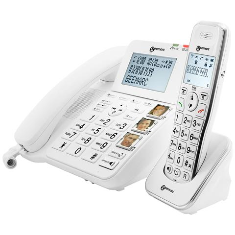 Telefono Fisso Per Senior Amplidect Combi 295 + Cordless Aggiuntivo, Bianco - Foto 1