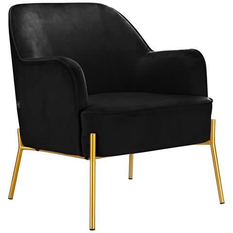 Runa Sedia Imbottita Con Rivestimento In Velluto Nero - Foto 1