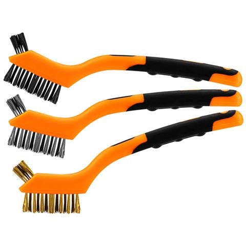 Spazzole Metalliche, Set Da 3 Pezzi, 3x7 File (spazzole In Filo Di Acciaio, Nylon E Ottone. Spazzola Profilata Per Aumentare L'efficienza Della Pulizia.) - Foto 1