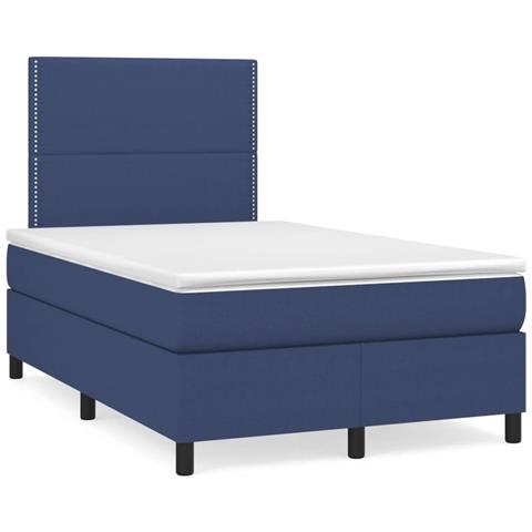 Giroletto A Molle Con Materasso Blu 120x190 Cm In Tessuto - Foto 1