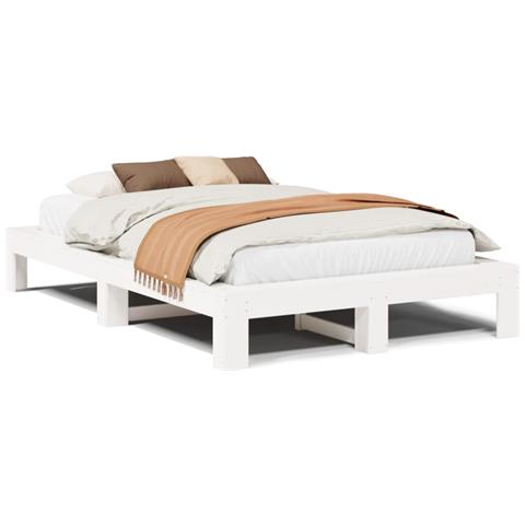 Letto Senza Materasso Bianco 120x200 Cm Legno Massello Di Pino - Foto 2