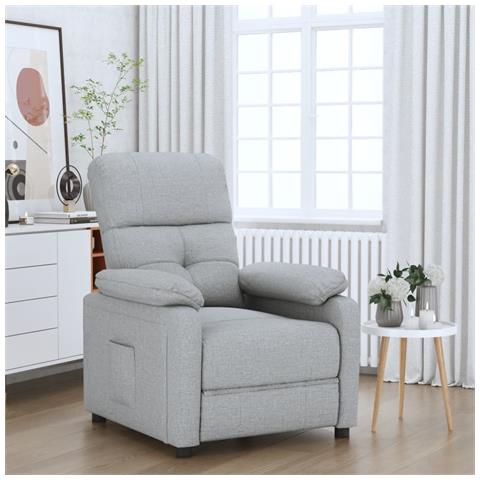 Poltrona Reclinabile In Tessuto Grigio Chiaro - Foto 1