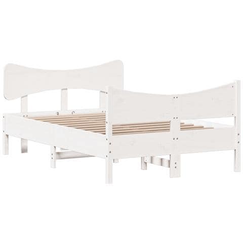 Letto Senza Materasso Bianco 120x190 Cm Legno Massello Di Pino - Foto 3