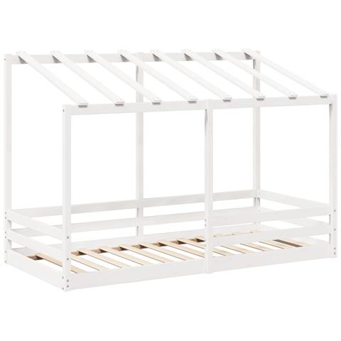 Letto Per Bambini Con Tetto Bianco 90x200cm Legno Massello Pino - Foto 3