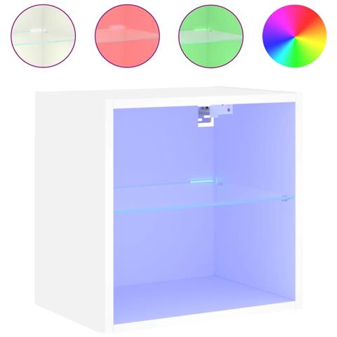 Comodino Con Luci Led A Parete Bianco - Foto 2