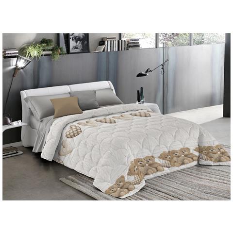 Trapunta Piumone Invernale Linea Pensieri Delicati Disegno New Orsetti Singolo Beige - Foto 1