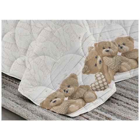 Trapunta Piumone Invernale Linea Pensieri Delicati Disegno New Orsetti Singolo Beige - Foto 5