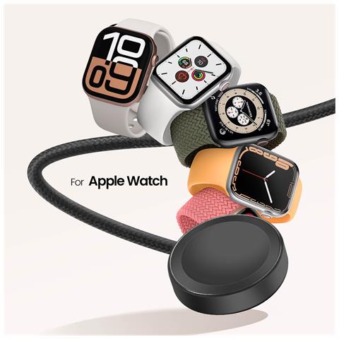 Cavo Magnetico Wireless Per Apple Watch Intrecciato Resistente 1 Metro, Nero - Foto 2