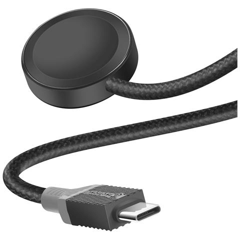 Cavo Magnetico Wireless Per Apple Watch Intrecciato Resistente 1 Metro, Nero - Foto 4
