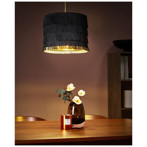 Lampadario Suapure Tessuto Nero - Foto 1