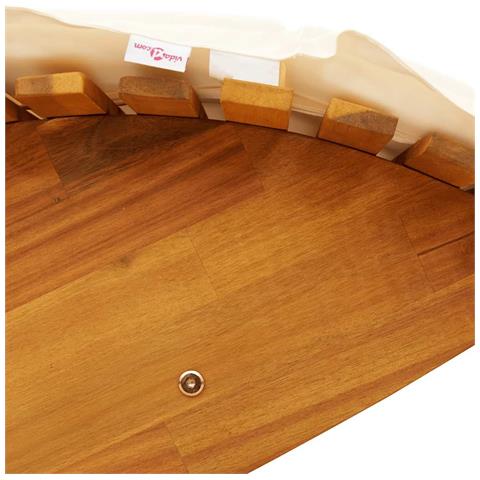 Lettino a Dondolo con Cuscino in Legno Massello di Acacia - Foto 2