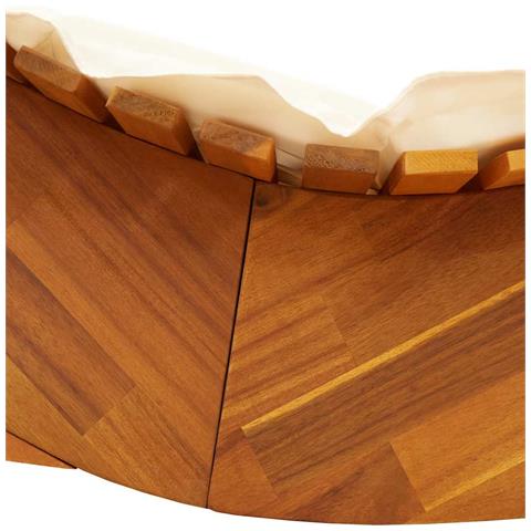 Lettino a Dondolo con Cuscino in Legno Massello di Acacia - Foto 9