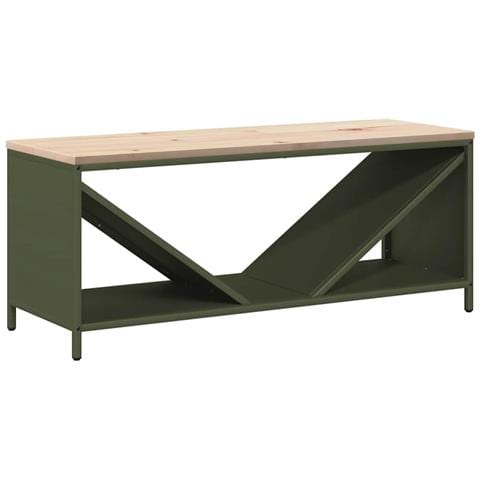 Rastrelliera Legna da Ardere con Piano Verde Oliva 100x40x60 cm - Foto 1