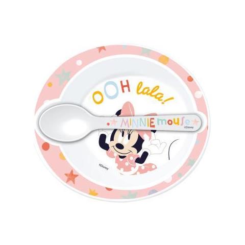Set Di Ciotola E Cucchiaio Per Neonati Con Motivo Ooh Lala Utilizzabile Nel Microonde, Rosa - Foto 1