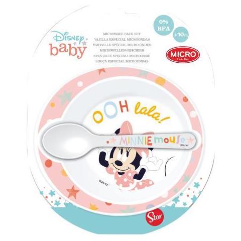 Set Di Ciotola E Cucchiaio Per Neonati Con Motivo Ooh Lala Utilizzabile Nel Microonde, Rosa - Foto 2