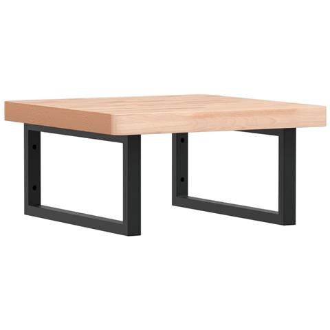 Ripiano A Parete Per Lavabo In Acciaio E Massello Di Faggio - Foto 1