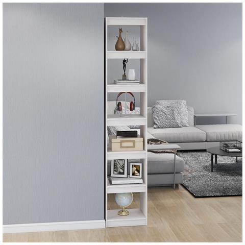 Lusso Casadino -  Libreria/divisorio Bianco 40x30x199cm In Legno Massello Di Pino - Foto 2