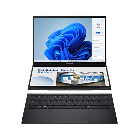 Zenbook Duo UX8406CA-PZ068X Intel Core Ultra 9 285H Ibrido (2 in 1) 35,6 cm (14") Touch screen 3K 32 GB LPDDR5x-SDRAM 2 TB SSD Wi-Fi 7 (802.11be) Windows 11 Pro Tedesco Grigio - Foto 1