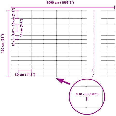 Recinzione vitaXL 1,6x50 m in acciaio zincato - Foto 8