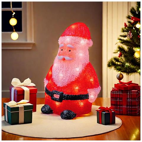 Lampada Led Babbo Natale Decorazione Natalizia Acrilico Grande 21,5 X 16 Cm - Foto 2