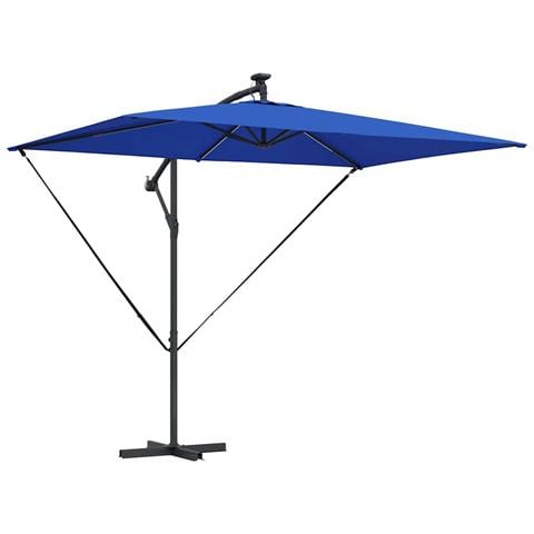 Ombrello a bilanciere a forma di banana Blu 294 x 200 x 254 cm - Foto 1