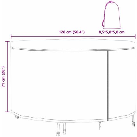 Copertura per mobili da esterno 128 x 128 x 71 cm Tessuto 600D - Foto 9