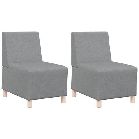 Unità di Divano Modulare Senza Braccioli 2 pcs Grigio chiaro - Foto 1