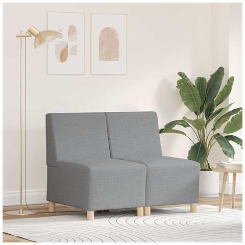 Unità di Divano Modulare Senza Braccioli 2 pcs Grigio chiaro - Foto 2
