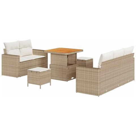 Set Divano da Giardino 8 pcs beige e panna 80 x 80 x 71 cm - Foto 1
