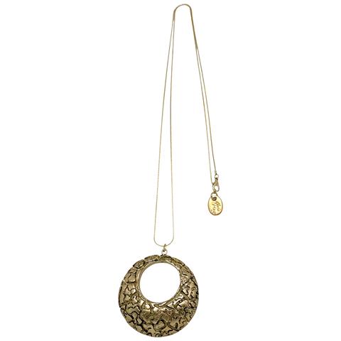 Collana Lunga Inside The Labyrinth, Resina Placcata Oro E Ottone - Foto 1