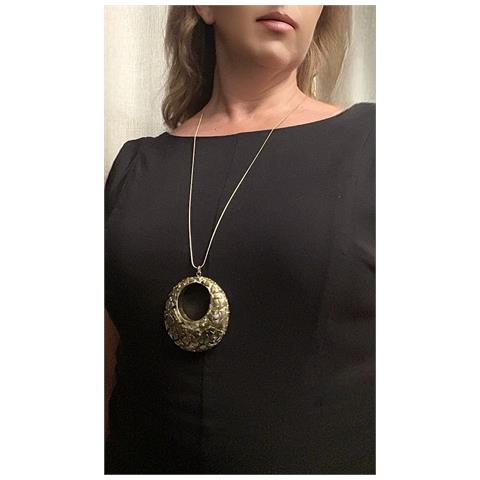 Collana Lunga Inside The Labyrinth, Resina Placcata Oro E Ottone - Foto 3