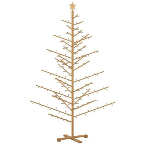 Albero di Natale in legno Marrone 210 cm Legno di pino massello - Foto 1