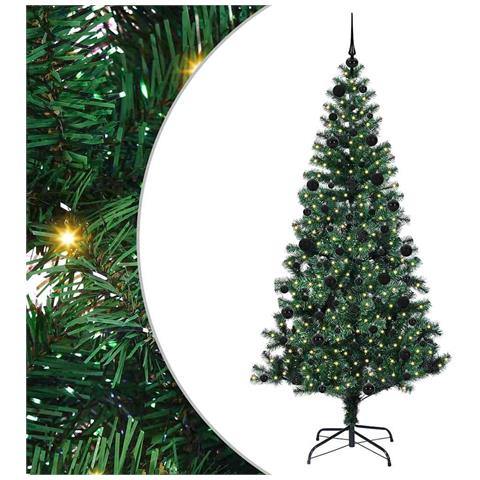 Albero di Natale artificiale con luci integrate Verde 210 cm - Foto 1