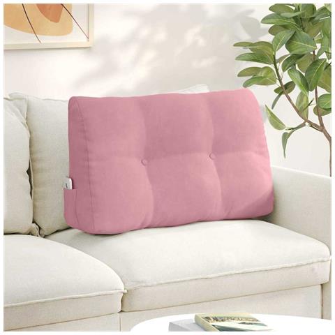 Cuscino per Schiena Rosa 80 x 24 x 50 cm Velluto - Foto 2