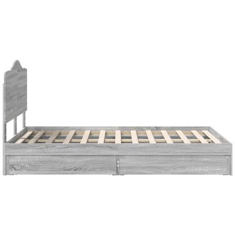 Letto con Contenitore con testiera Grigio Sonoma 120 x 200 cm - Foto 9