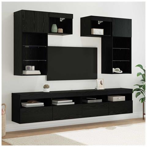 Unità per TV a Muro 6 pcs Rovere artigianale 100 x 30 x 40 cm - Foto 2