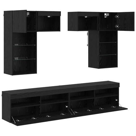 Unità per TV a Muro 6 pcs Rovere artigianale 100 x 30 x 40 cm - Foto 9