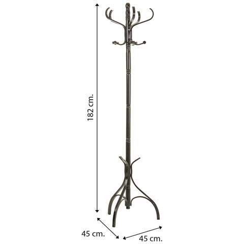 Appendiabiti Da Terra In Legno Nero 45x45x182h - Foto 4