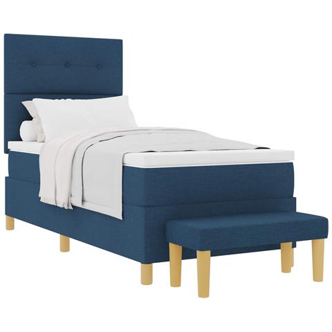 Letto a molle con materasso Blu 80 x 200 cm Tessuto - Foto 1