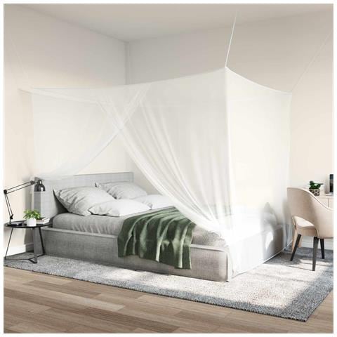 Zanzariera per letto 156 maglia 3 pcs Bianco Poliestere - Foto 2