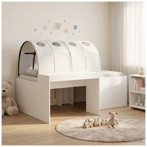 Letto alto per bambini con scrivania Bianco - Foto 2